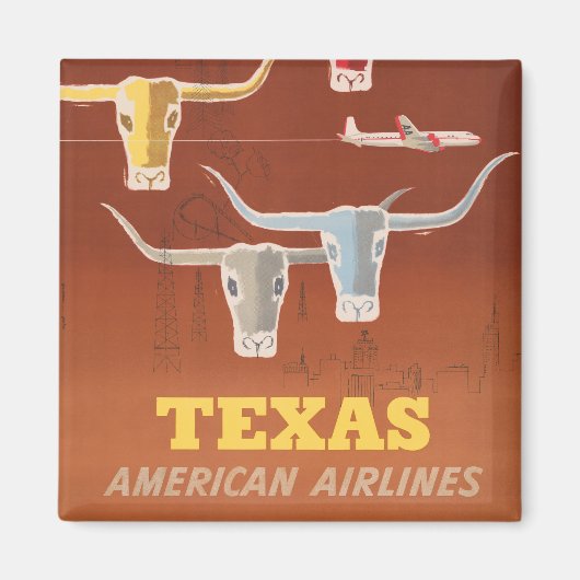 Reiseplakat für American Airlines nach Texas Magnet (Vorne)