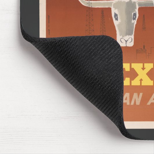Reiseplakat für American Airlines nach Texas Mousepad (Ecke)