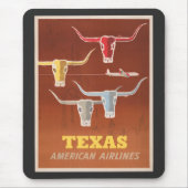 Reiseplakat für American Airlines nach Texas Mousepad (Vorne)