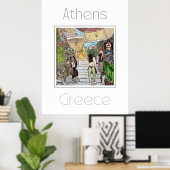 Reiseplakat für Athen - Griechenland Poster (Heimbüro)