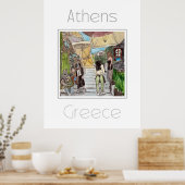 Reiseplakat für Athen - Griechenland Poster (Küche)