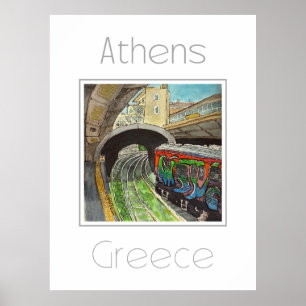 Reiseplakat für Athen - Griechenland Poster