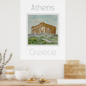 Reiseplakat für Athen - Griechenland Poster (Küche)