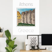 Reiseplakat für Athen - Griechenland Poster (Heimbüro)