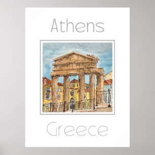 Reiseplakat für Athen - Griechenland Poster