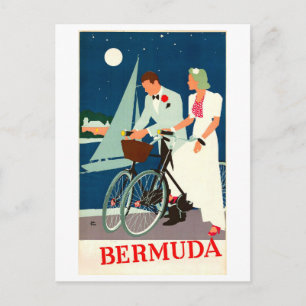 Reiseplakat für Bermuda im Vintage-Stil Postkarte