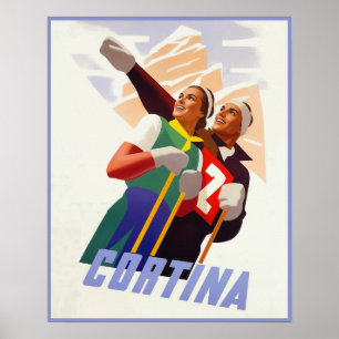 Reiseplakat für Cortina d'Ampezzo, Italien. Poster