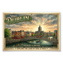 Reiseplakat für das alte Dublin