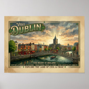 Reiseplakat für das alte Dublin Poster