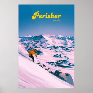 Reiseplakat für das Perisher Australia Ski Resort Poster