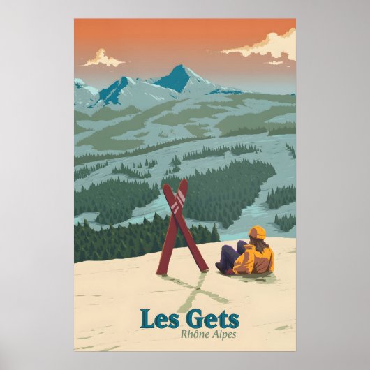 Reiseplakat für das Skigebiet Les Gets Poster (Vorne)