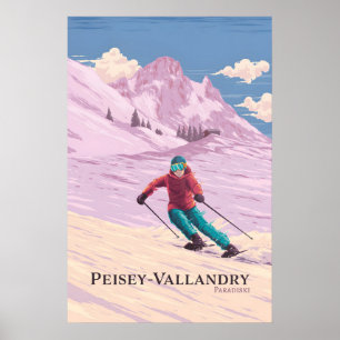 Reiseplakat für das Skigebiet Peisey-Vallandry Poster