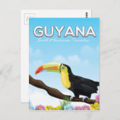 Reiseplakat für das südamerikanische Paradies Guya Postkarte (Vorne/Hinten)