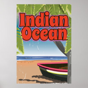 Reiseplakat für den Indischen Ozean Poster