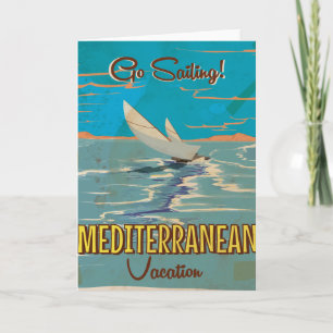 Reiseplakat für den Mittelmeerraum Feiertagskarte