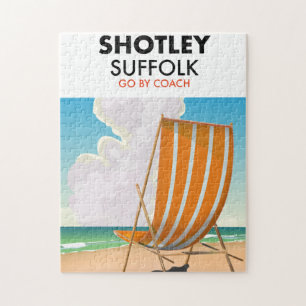 Reiseplakat für den Strand von Shotley Suffolk Puzzle