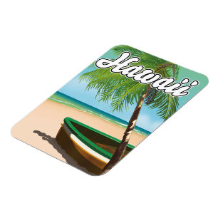 Reiseplakat für den tropischen Strand von Hawaii Magnet