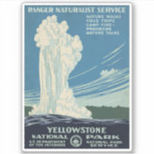 Reiseplakat für den Yellowstone Nationalpark Aufkleber (Vorderseite)