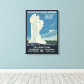 Reiseplakat für den Yellowstone Nationalpark Leinwanddruck (Insitu (Holzboden))