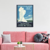 Reiseplakat für den Yellowstone Nationalpark Leinwanddruck (Insitu (Wohnzimmer))