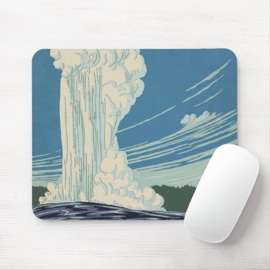 Reiseplakat für den Yellowstone Nationalpark Mousepad (Mit Mouse)