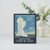 Reiseplakat für den Yellowstone Nationalpark Postkarte (Stehend Vorderseite)