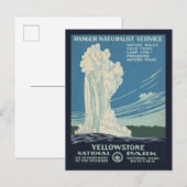 Reiseplakat für den Yellowstone Nationalpark Postkarte (Vorne/Hinten)