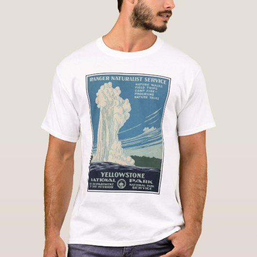 Reiseplakat für den Yellowstone Nationalpark T-Shirt (Vorderseite)