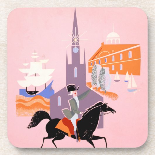 Reiseplakat für deutsche Fluggesellschaften nach B Getränkeuntersetzer (Vorderseite)