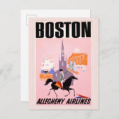 Reiseplakat für deutsche Fluggesellschaften nach B Postkarte (Vorne/Hinten)