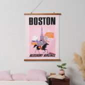 Reiseplakat für deutsche Fluggesellschaften nach B Wandteppich Mit Holzrahmen (Schlafzimmer)