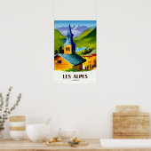 Reiseplakat für die Alpen Poster (Küche)