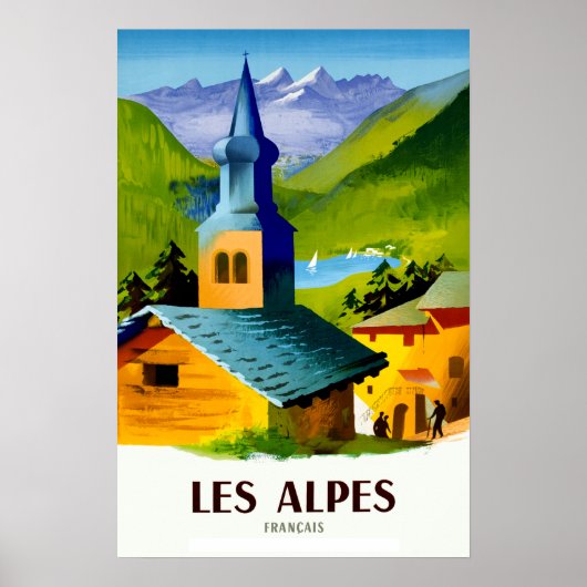 Reiseplakat für die Alpen Poster (Vorne)