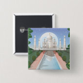 Reiseplakat für die indische Welt Button (Vorne & Hinten)