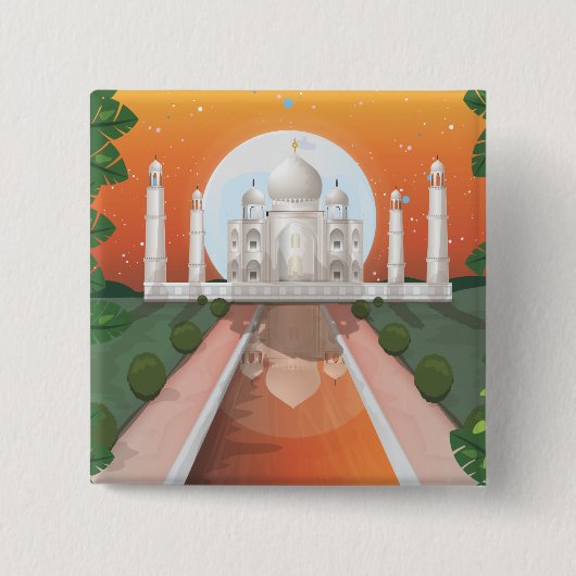 Reiseplakat für die indische Welt Button (Vorderseite)