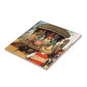 Reiseplakat für die Sunset Route mit Bahn und Schi Fliese (Seite)