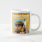 Reiseplakat für die Sunset Route mit Bahn und Schi Jumbo-Tasse (Rechts)