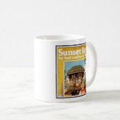 Reiseplakat für die Sunset Route mit Bahn und Schi Kaffeetasse (VorderseiteRechts)