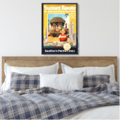 Reiseplakat für die Sunset Route mit Bahn und Schi Leinwanddruck (Insitu (Schlafzimmer))