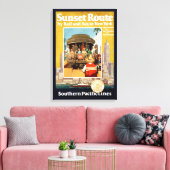 Reiseplakat für die Sunset Route mit Bahn und Schi Leinwanddruck (Insitu (Wohnzimmer))