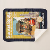 Reiseplakat für die Sunset Route mit Bahn und Schi Sherpadecke (Vorderseite (Horizontal))