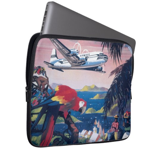 Reiseplakat für die Überfahrt über die Karibik Laptopschutzhülle (Vorne Rechts)