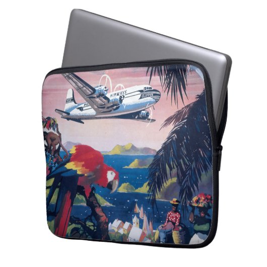 Reiseplakat für die Überfahrt über die Karibik Laptopschutzhülle (Vorderseite Links)