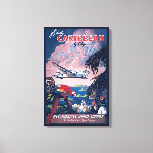 Reiseplakat für die Überfahrt über die Karibik Leinwanddruck (Vorderseite)