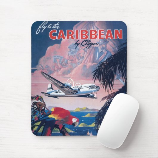 Reiseplakat für die Überfahrt über die Karibik Mousepad (Mit Mouse)
