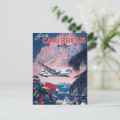 Reiseplakat für die Überfahrt über die Karibik Postkarte (Stehend Vorderseite)