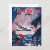 Reiseplakat für die Überfahrt über die Karibik Postkarte (Vorne/Hinten)