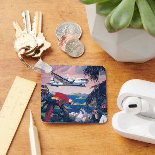 Reiseplakat für die Überfahrt über die Karibik Schlüsselanhänger