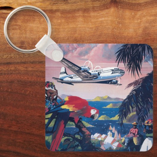 Reiseplakat für die Überfahrt über die Karibik Schlüsselanhänger (Vorderseite)