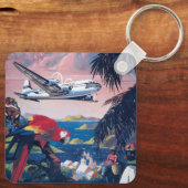 Reiseplakat für die Überfahrt über die Karibik Schlüsselanhänger (Rückseite)